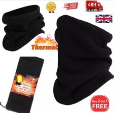 Thermal neck warmer black, PRO HEAT, snood winter scarf, Mens & Women's fleece