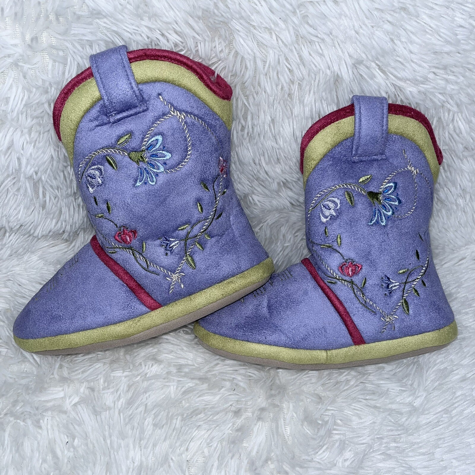 CICCIABELLA Cowgirl Riders Lilac Lass Girls Sherpa Slipper Boots S/M