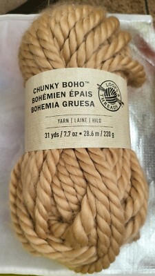 Loops & Threads Chunky Boho Yarn 31 Yards Tan Color
