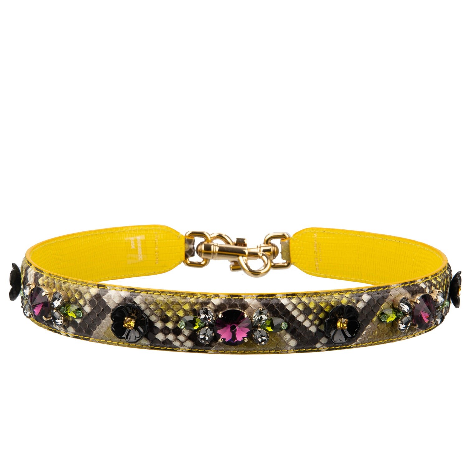 Плечевой ремень из змеиной кожи Dolce - Gabbana Crystal Flower для сумки 83890₽