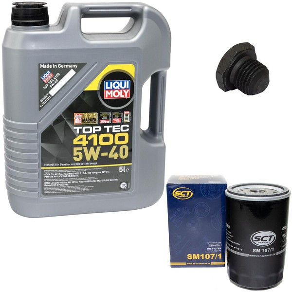MotoröL ÖLfilter SM107/1 5W40 5Liter + ÖLablassschraube FüR Opel Frontera TDS-image