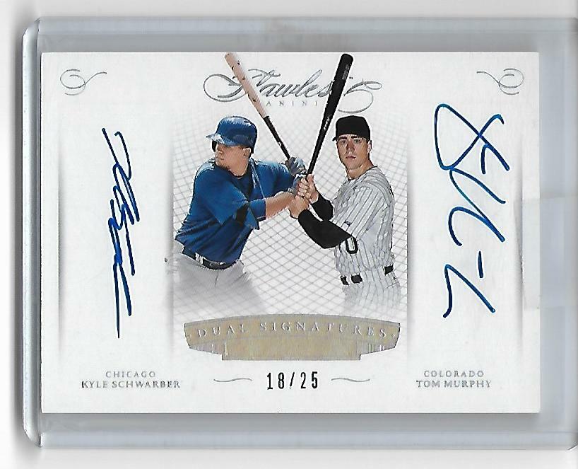Kyle Schwarber 2016 Flawless Dual RC On Card Auto 18/25 Autograph "JERSEY #" 1/1 view 1