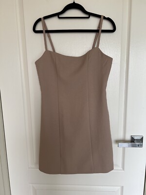 kookai beige dress Bow One Shoulder Satin Bridesmaid Dress