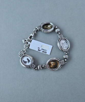 BRIGHTON MEMORY LANE Silver Photo Picture Locket Charm Bracelet