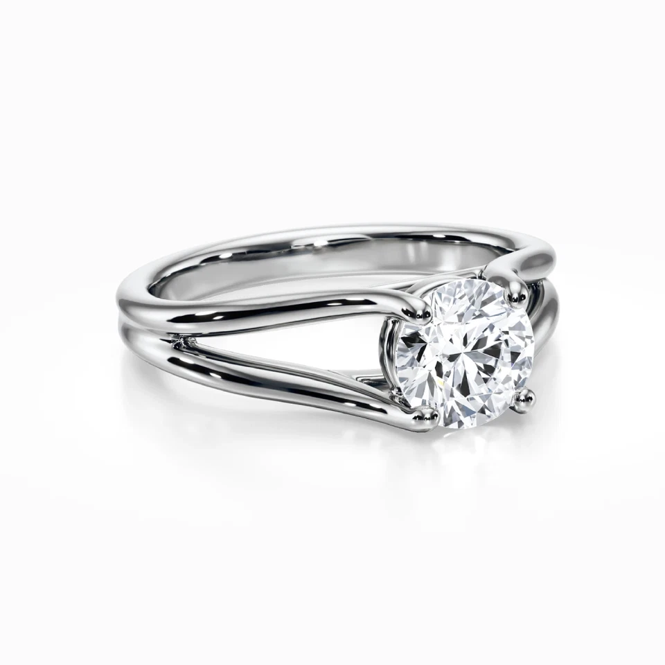 Engagement Diamond Ring IGI Certified Lab Created 14K White Gold 1 Ct Round Cut - Image 2 of 4