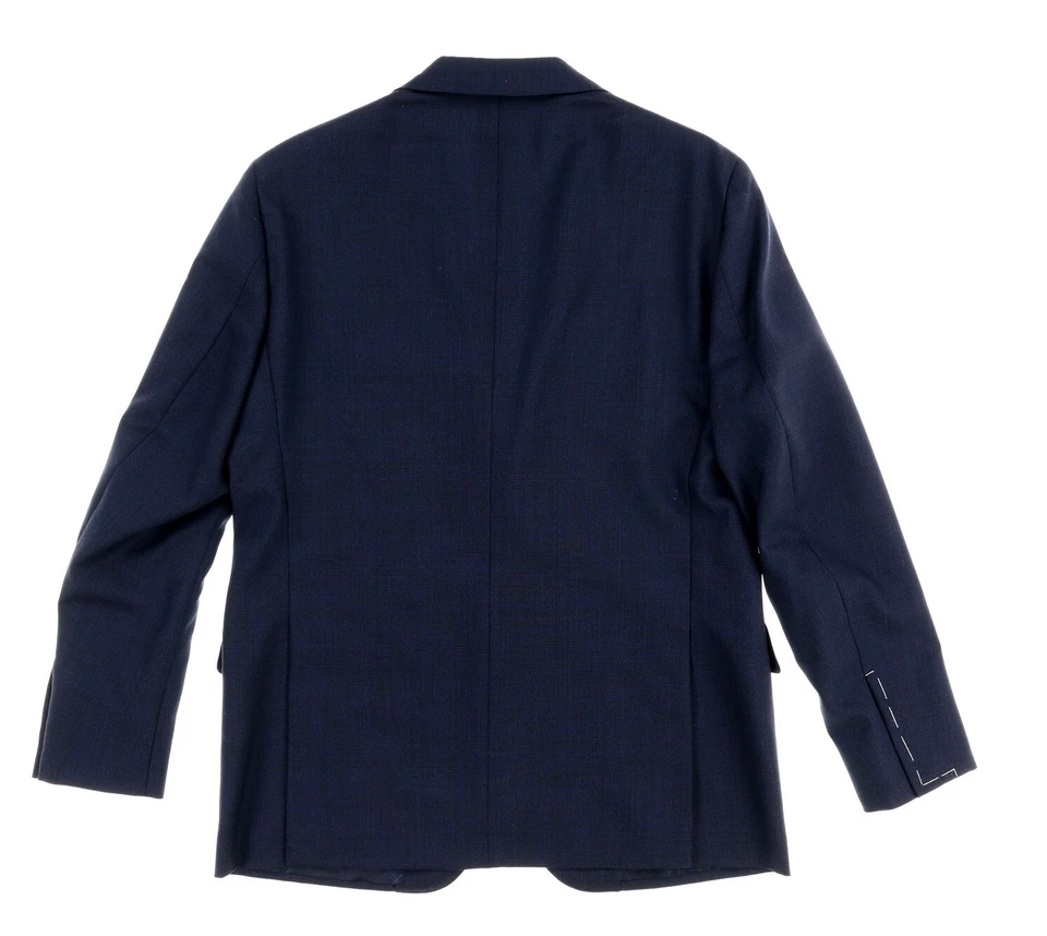 Blazer Eidos Para Hombres Lana Balthazar Azul Marino Glen Cuadros Calce Ajustado Talla 52R Foto 3 de 3