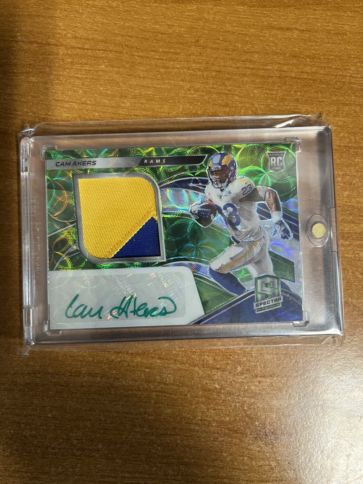 2020 Spectra Cam Akers Green Scope RPA /50 Rookie Patch Auto RC Rams Vikings FSU