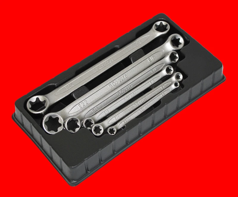 6-tlg TORX Doppel Ringschlüssel E-Profil Schraubenschlüssel E 6 - E 24 BGS 2268