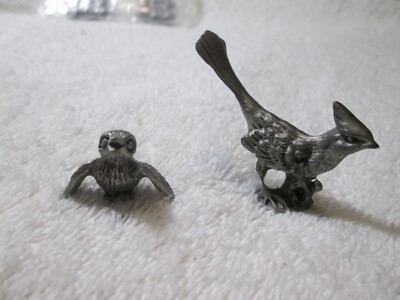 Vintage 1980's Pewter Figurine Lot Roadrunner Bird C.A.T. Designs Hallmark
