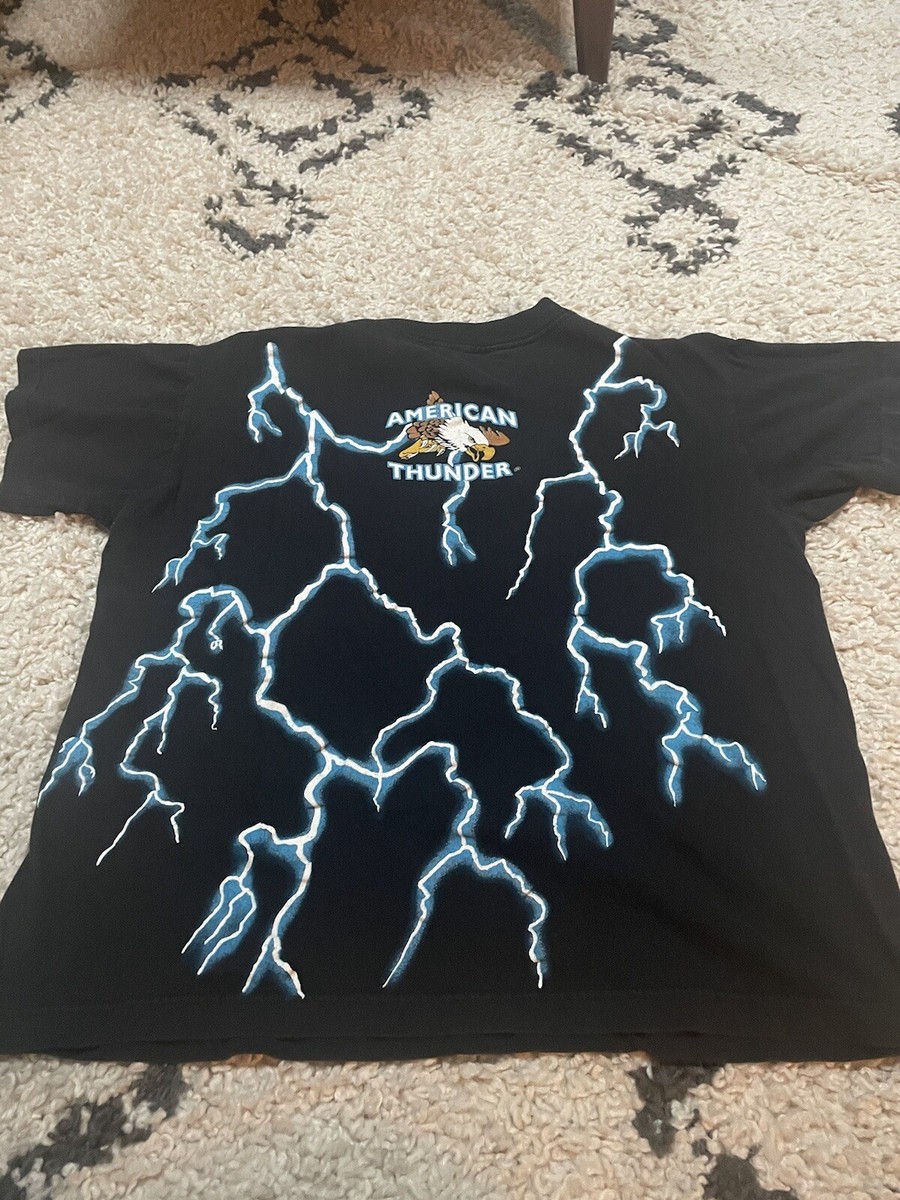 Vintage American Thunder Bad To The Bone Shirt Lighting Medium | eBay
