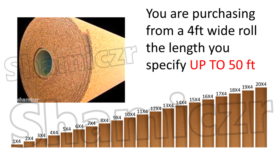 Cortiça para Bulletin Board 4 pés de largura (POR PÉ) 1/4" 1 ROLO ESCOLHA O TAMANHO parede - Imagem 2 de 4