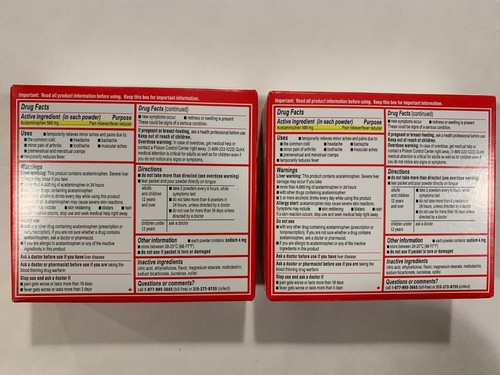 TWO (2) boxes ~ Tylenol Extra Strength Dissolve Packs Acetaminophen Pain & Fever - Picture 2 of 3