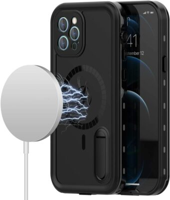 For iPhone 12 Pro Max /12 Mini Magsafe Waterproof Case Shockproof with Kickstand