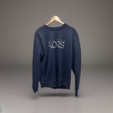 Michael Kors Men  s Logo Sweatshirt Navy Blue Size L Fall 2022 Pullover Crewneck