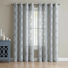 Mainstays Gray Silver Brody Burnout Curtain Panel 54x84