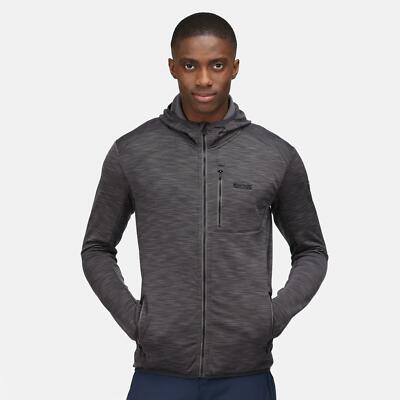 Regatta Mens Daneford Marl Stretch Hooded Softshell Jacket Grey