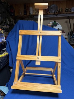 Wood Tabletop Easel for Painting Art Solid and Adjustable 17 To 23 , Base 17  16