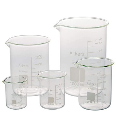 5 Pack Glass Lab Pyrex Beaker Set Measuring Cup 50/100/250/500/1000 ML