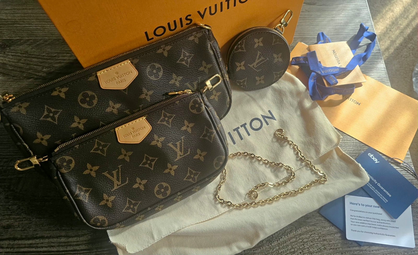 Louis Vuitton Multi Pochette Accessoires Monogram Canvas Set w/ Pouches Box