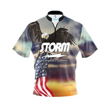 Custom Name Storm Sunset Eagle 2.0 Bowling Jersey - USA S-5XL