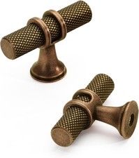 FURNIWARE 10 St&uuml;ck Schrankkn&ouml;pfe Antik Messing T Bar Schrank Schublade Kn&ouml;pfe ger&auml;ndelt