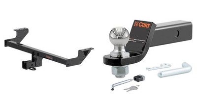 CURT Trailer Hitch Kit w/ 2in Receiver, Ball Mount, Hitch Lock, Pin & Clip 13496