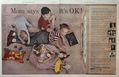 1955 NBC Television Exciting Things Children Mom Says Its OK Vintage Print Ad