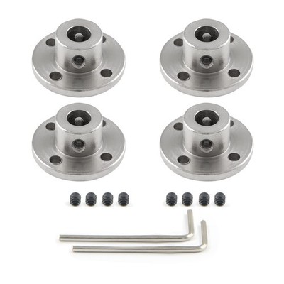 Cionyce 4 PCS 8mm Flange Shaft Coupling, Rigid Coupling 8mm, Silver