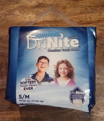 Comfees Juniors DriNite 17 Count Premium Youth Pants S/M 38-65 Lbs.