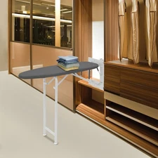 Foldable Rotated Ironing Board Closet Pull-Out Stow Away in The Cabinet Grey