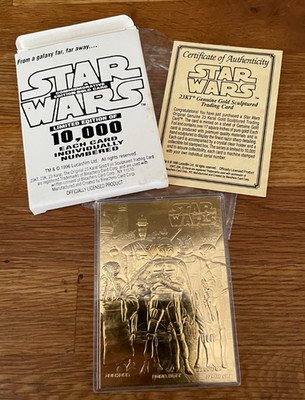 Star Wars The Galaxy s Deadliest Bounty Hunter s, 23KT Gold Trading Card Box COA