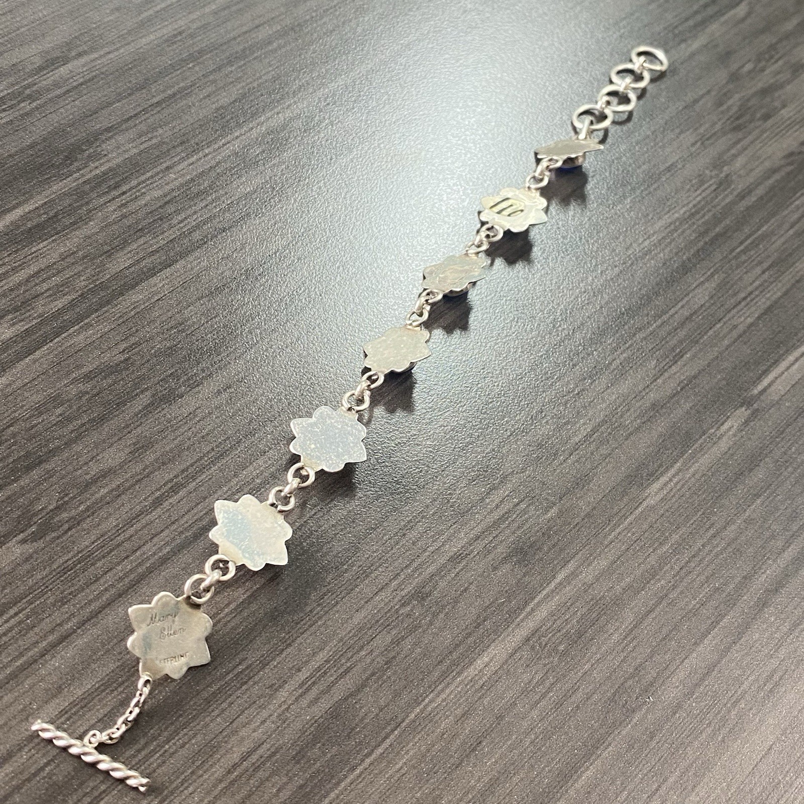 Mary Ellen Sterling Gemstone Toggle Bracelet - Na… - image 10