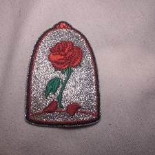 Disney Enchanted Rose Patch Beauty And The Beast Embroidery Iron On 2.5"