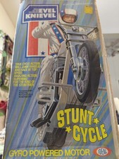 Product Image: Vintage Evel Knievel 1973 Figure, Stunt Cycle and White Launcher, Box. Real Old