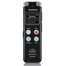 128GB Digital Voice Recorder Activated with 64GB, Black