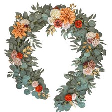 6FT Flower Garland Eucalyptus Garland with Flowers Handcrafted Wreath for Wed...