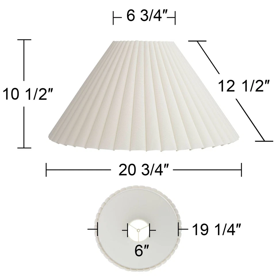 Lamp Shade Large Empire Box Pleated 7" Top x 20.5" Bottom x 10.75" H (Spider) - Image 4 of 4