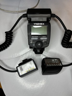 NEW Yongnuo YN24EX Macro Ring Flash Speedlight with 2 Flash Head 5 Adapter Rings