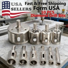10PCS Diamond Hole Saw Drill Bit Set Maker Cutter Glass Ceramic Tile Porcelain