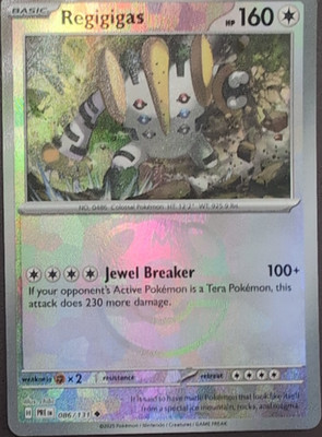 Regigigas 086/131 Sv: Prismatic Evolutions Holo Master Ball Pattern 160 HP