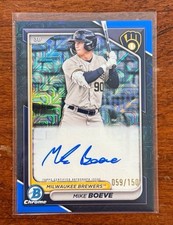 2024 Bowman Chrome Prospect Mega Box Blue Refractor /150 Mike Boeve #BMA-MB Auto