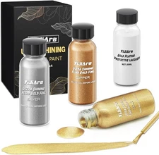 Liquid Gold Leaf Paint Set, Alcohol-Based 0.25 Fl Oz (Pack of 4), Multicolor 