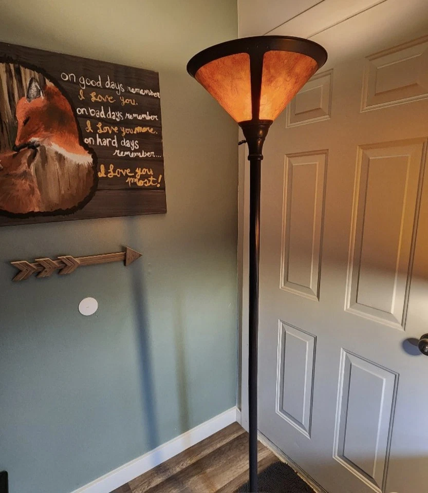 Juego de 4 lámparas de mica Cal Lighting acabado óxido cobre marrón Foto 4 de 4