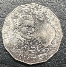 1970 Bicentenary James Cook 50 Fifty Cent Coin - The First Commemorative 50 Cent