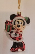 Disney Parks 2025 Santa Minnie Mouse Ornament Blown Glass Christmas Holidays MIB
