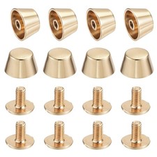 12x7mm Rivetto Borchie Vite Retro Piatto Cavo Piedi Borchia Punta Dorato 8pz