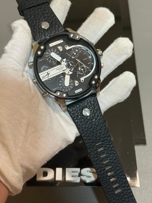 Diesel DZ7313 Black Leather Band Mr.Daddy Oversized Chronograph