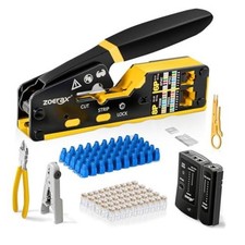 Ethernet Crimping Tool Kit RJ45 Crimp Tools,CAT5 Network Tool Kit 8-in-1 