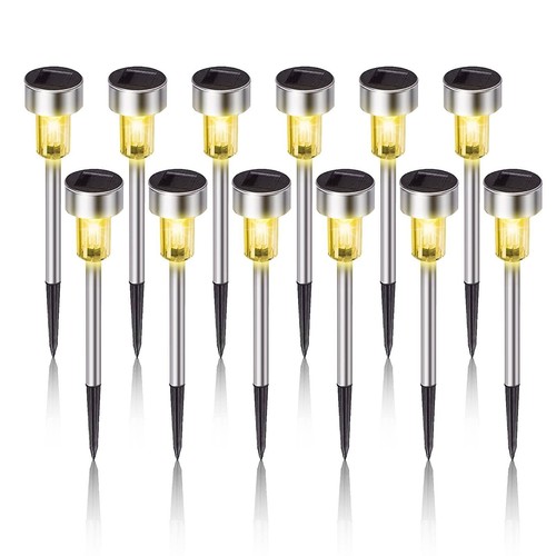 Solar Lights Outdoor Waterproof, Stainless Steel LED Landscape Lighting Outdo...
