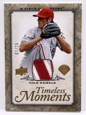 2008 UD Piece of History Timeless Moments COLE HAMELS GU Jersey Letter Patch /25